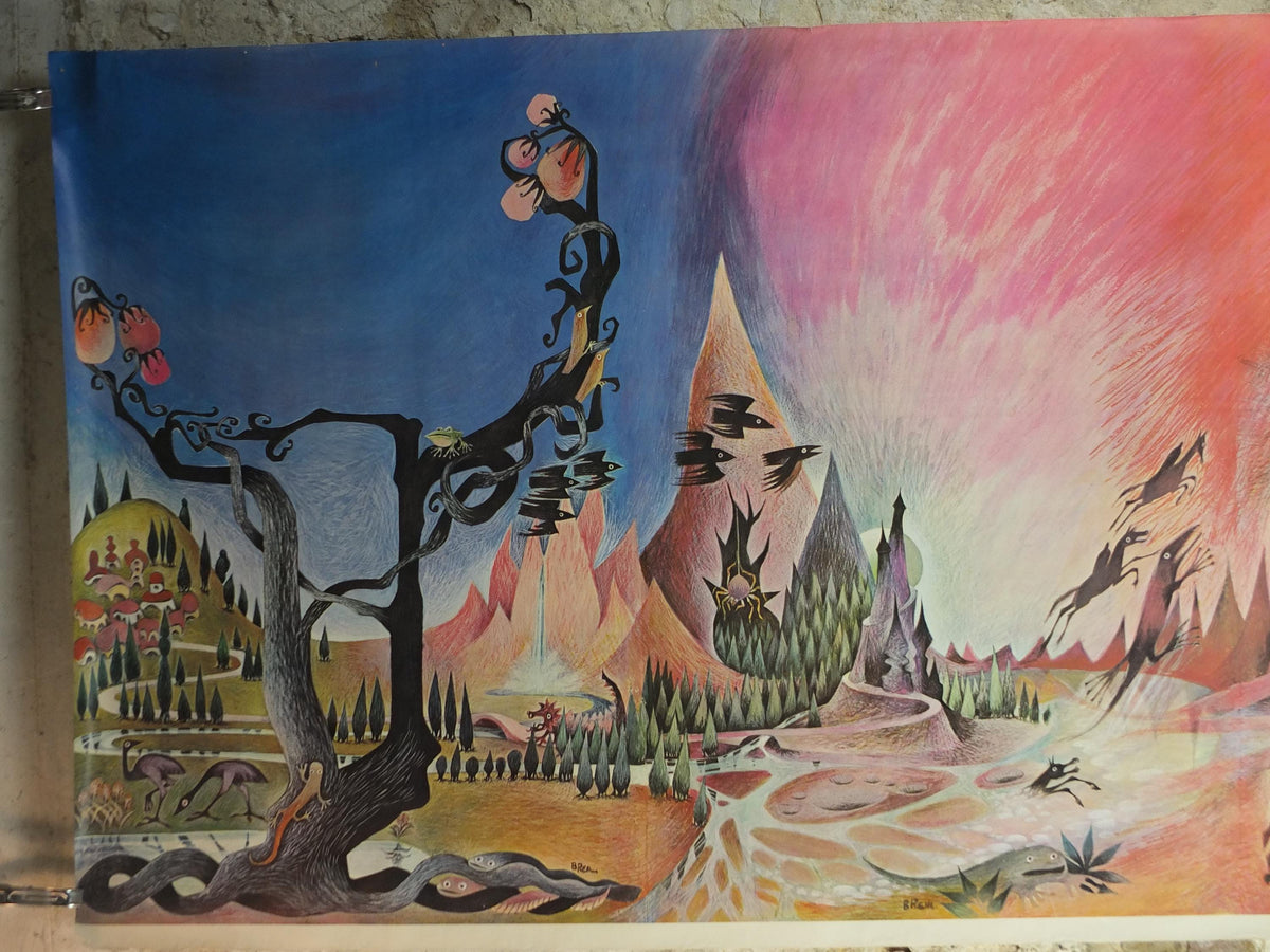 1969 Lord of the Rings Wilderness Poster, by Barbara Remington BRem, J.R.R. Tolkien, Middle Earth, Ballantine fantasy fiction wall art decor