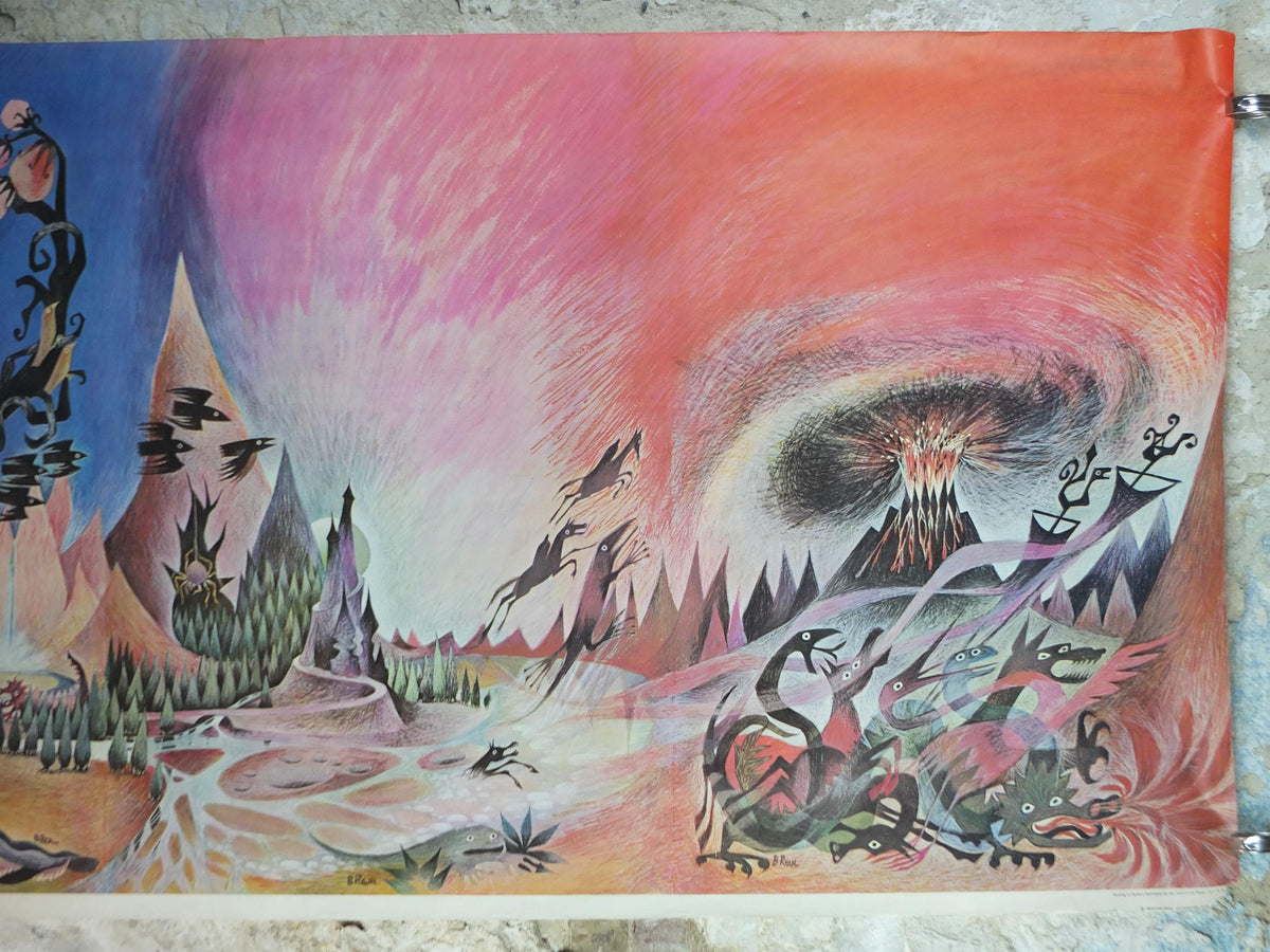 1969 Lord of the Rings Wilderness Poster, by Barbara Remington BRem, J.R.R. Tolkien, Middle Earth, Ballantine fantasy fiction wall art decor