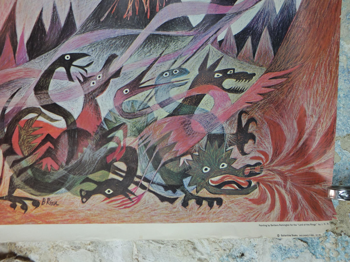 1969 Lord of the Rings Wilderness Poster, by Barbara Remington BRem, J.R.R. Tolkien, Middle Earth, Ballantine fantasy fiction wall art decor