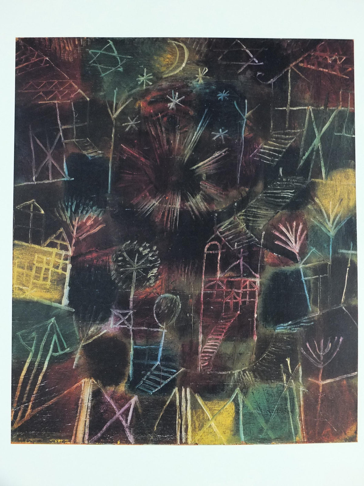 1986 Paul Klee Poster, Cosmic Composition, Kosmische Komposition 1919, Der Blaue Reiter, Bauhaus, Surrealism gallery wall art decor
