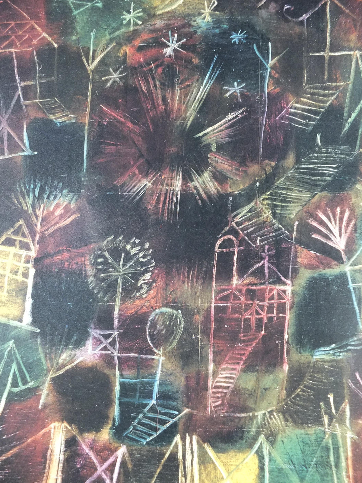 1986 Paul Klee Poster, Cosmic Composition, Kosmische Komposition 1919, Der Blaue Reiter, Bauhaus, Surrealism gallery wall art decor
