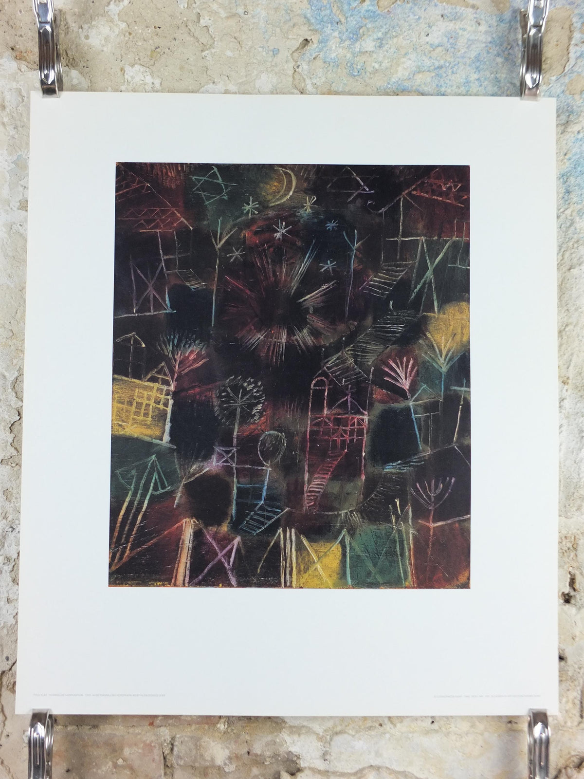 1986 Paul Klee Poster, Cosmic Composition, Kosmische Komposition 1919, Der Blaue Reiter, Bauhaus, Surrealism gallery wall art decor
