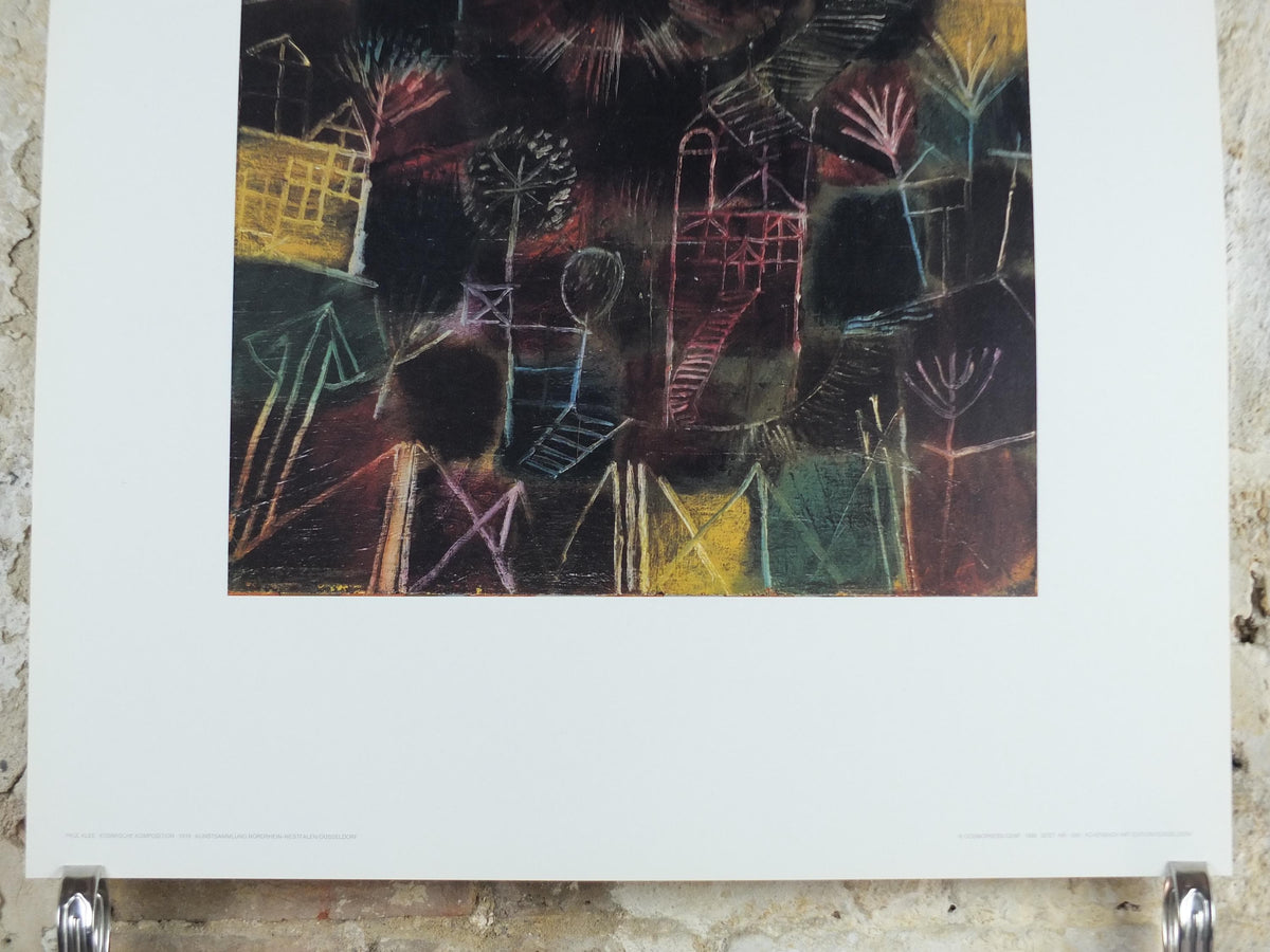 1986 Paul Klee Poster, Cosmic Composition, Kosmische Komposition 1919, Der Blaue Reiter, Bauhaus, Surrealism gallery wall art decor