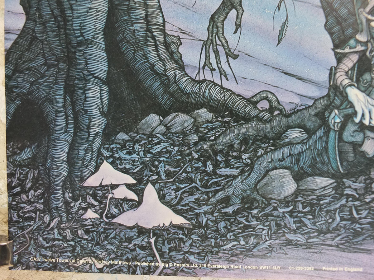 1977 Twelve Towers at Dawn Poster, GA37 squabbling goblins by Rodney Matthews, Big O Posters, fantasy wall art decor