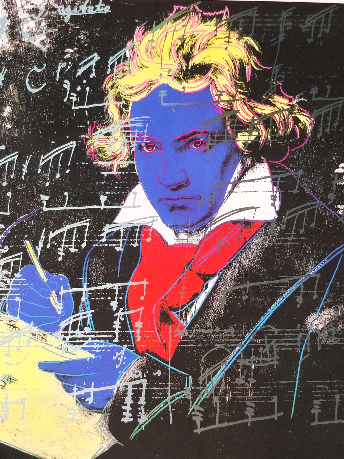 1989 Andy Warhol Poster, Ludwig van Beethoven, 40 Anniversary Federal Republic of Germany, pop art artist gallery exhibition, wall art decor