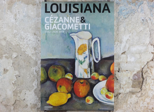 2008 Paul Cezanne Poster, Milk jug and fruit on a table 1890, Impressionism, Post-Impressionism, Cubism, gallery exhibition, wall art decor
