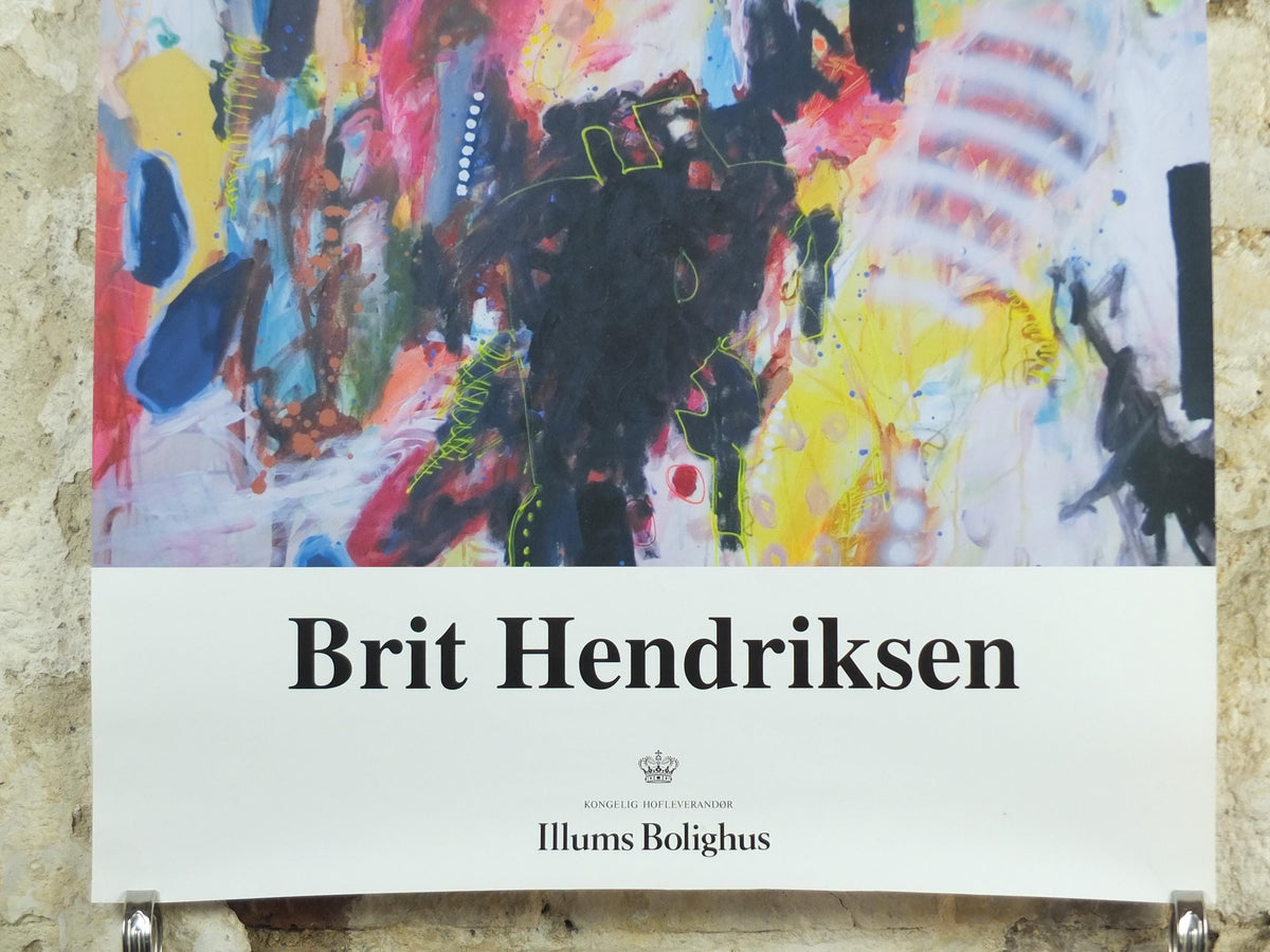 2000s Brit Hendriksen Poster, Illums Bolighus Design, Royal Danish Warrant Holder, Abstract Surrealism, gallery exhibition wall art decor
