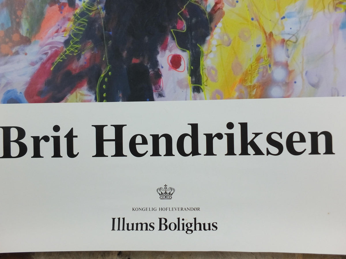 2000s Brit Hendriksen Poster, Illums Bolighus Design, Royal Danish Warrant Holder, Abstract Surrealism, gallery exhibition wall art decor