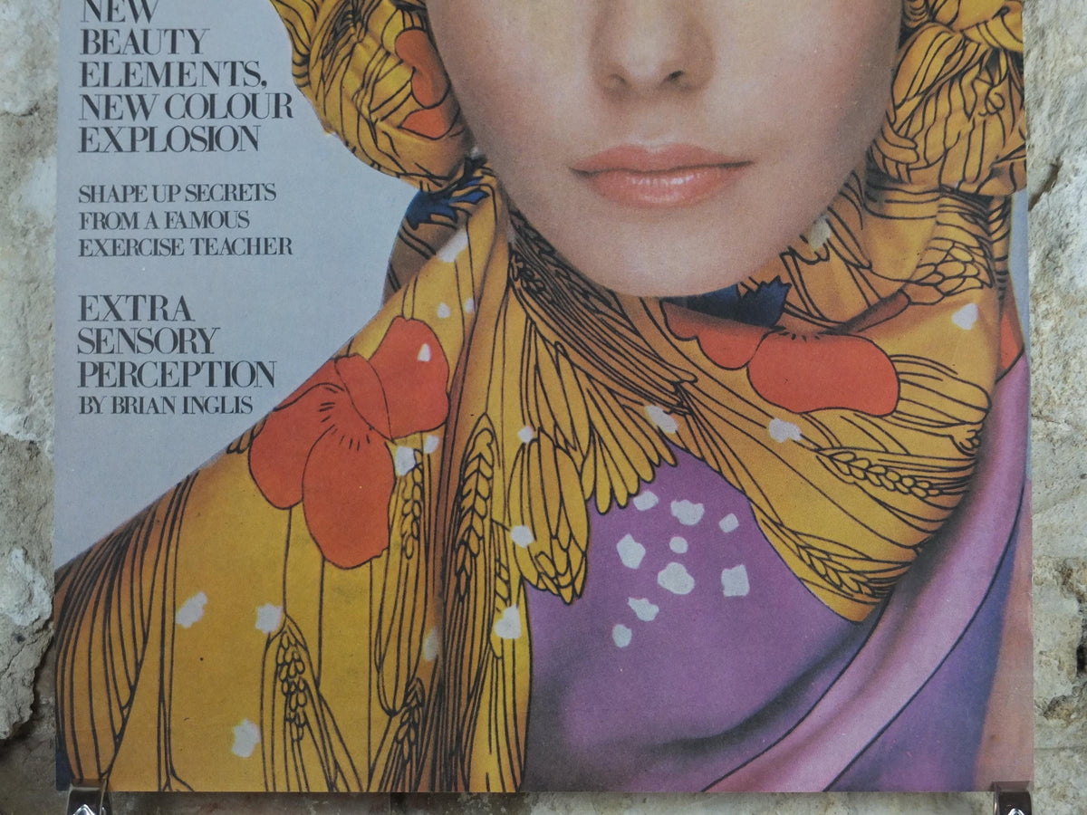 1969 Vogue Magazine Cover Poster, Maudie James, April 15, 1969, British Vogue, Barry Lategan, fashion Advertising wall art decor
