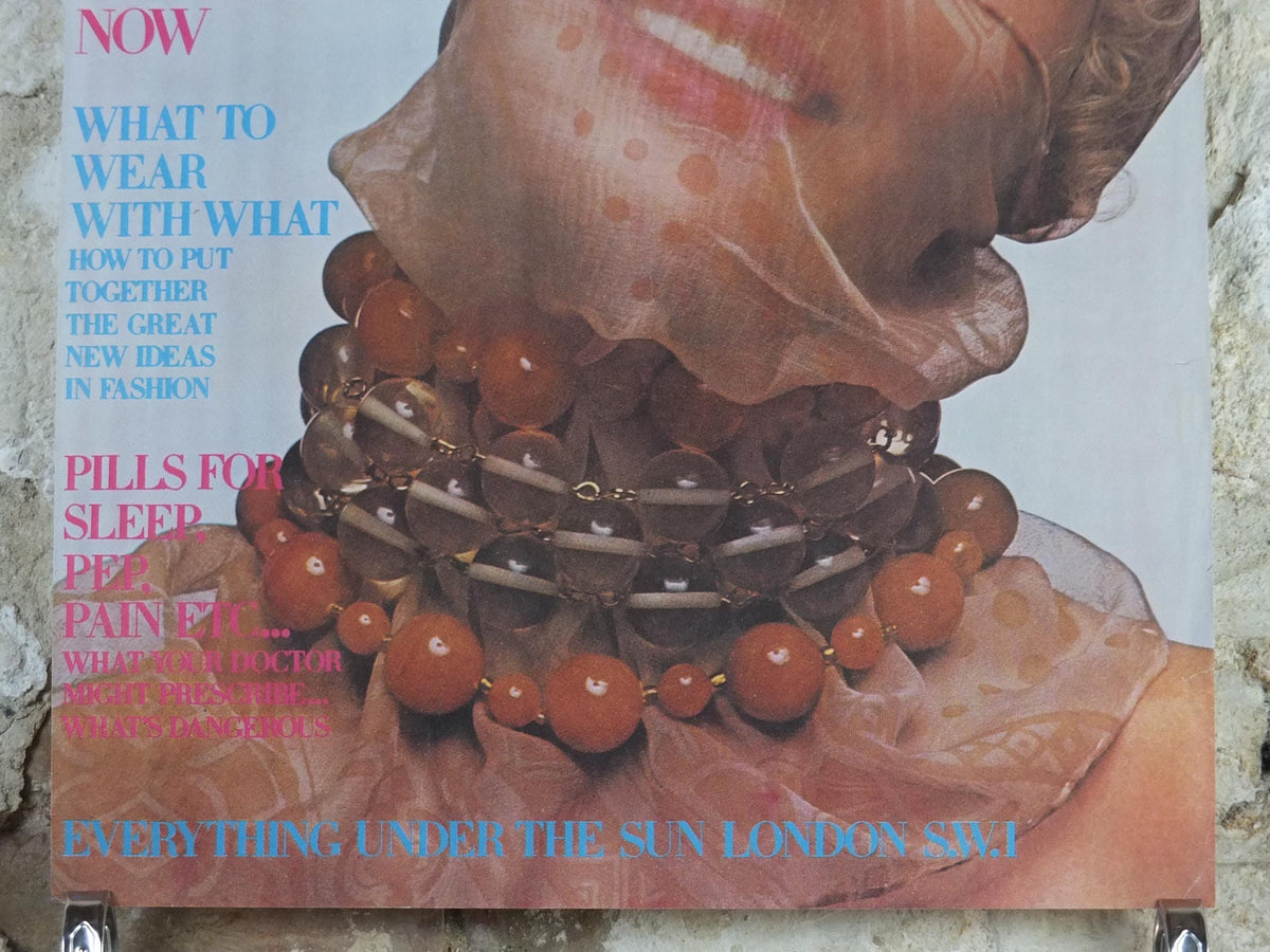 1970 Vogue Magazine Cover Poster, Maudie James, February 1970, British Vogue, Guy Bourdin, fashion Advertising wall art decor