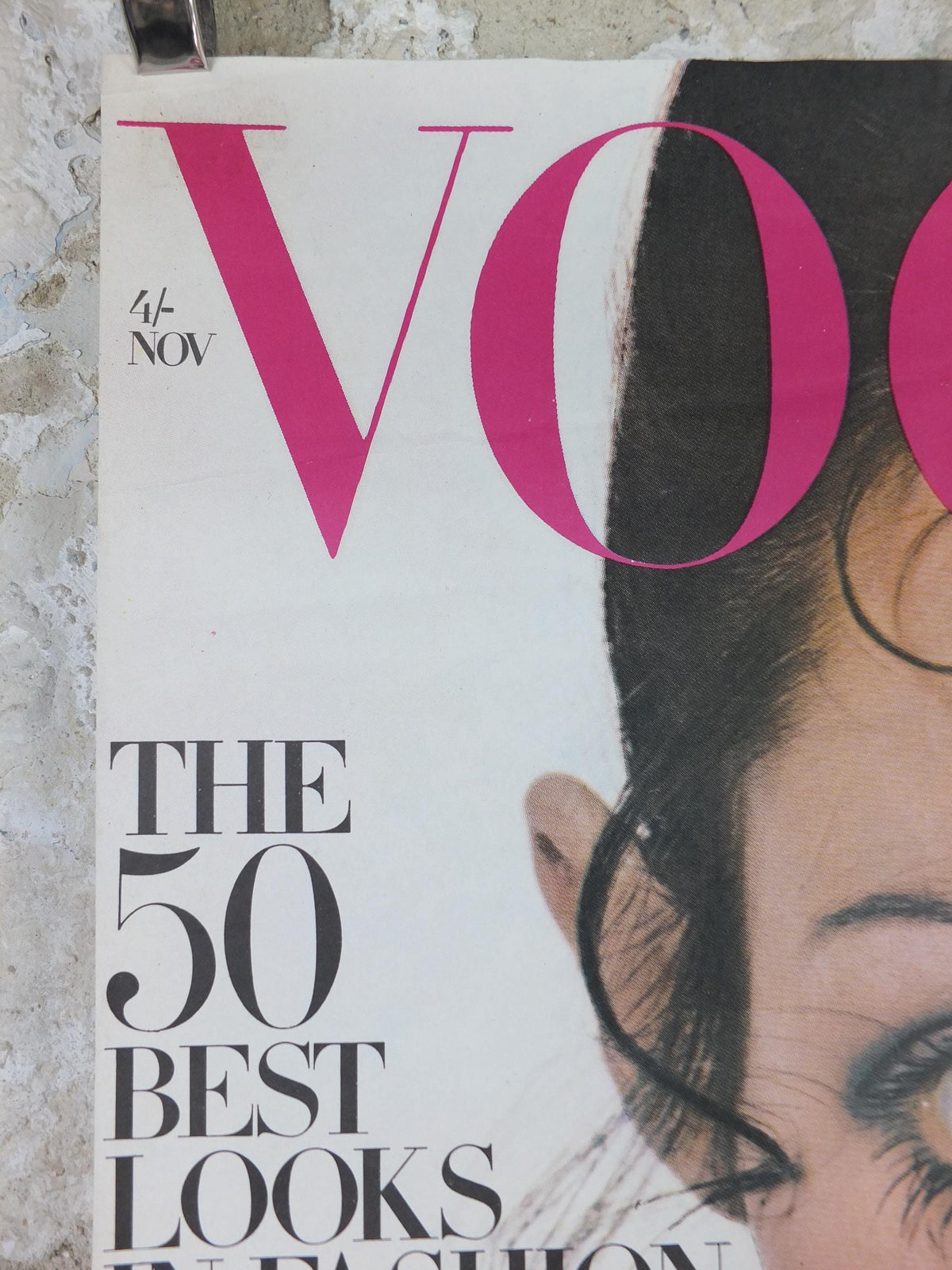1968 Vogue Magazine Cover Poster, Moyra Swan, November 1968, British Vogue, David Bailey, fashion Advertising wall art decor