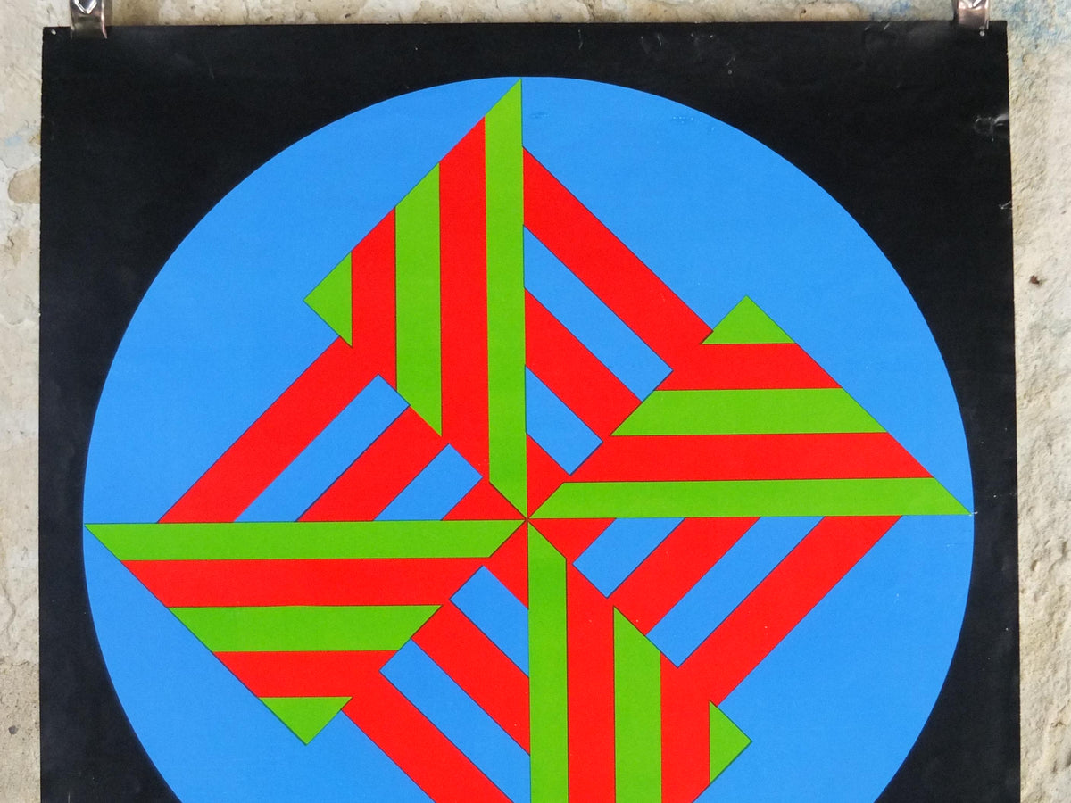 1972 Charlottenburg Grønningen Poster, Gronnigen, Copenhagen, Denmark, Modernism spiral, gallery exhibition wall art decor