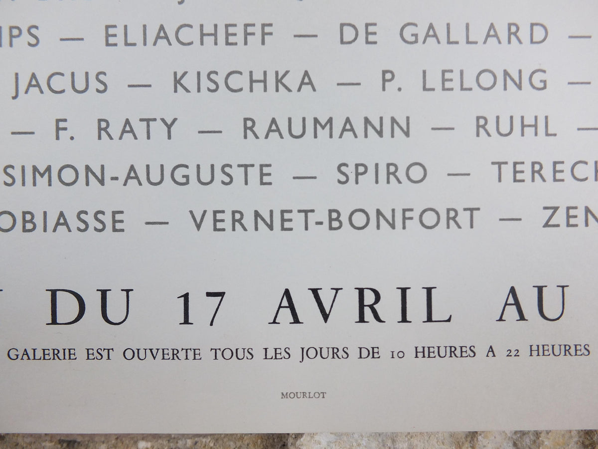 1965 A. J. Busquets Poster, Le Printemps en Fleurs, Spring in Bloom, Galerie 65 Cannes, Mourlot, gallery exhibition, wall art decor