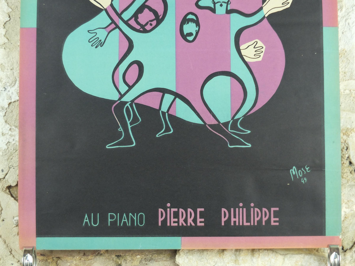 1949 Les Frères Jacques Poster, French vocal Quartet, Jacques Brothers singing the Complete Athletes of Song, Moise Kissling, wall art decor
