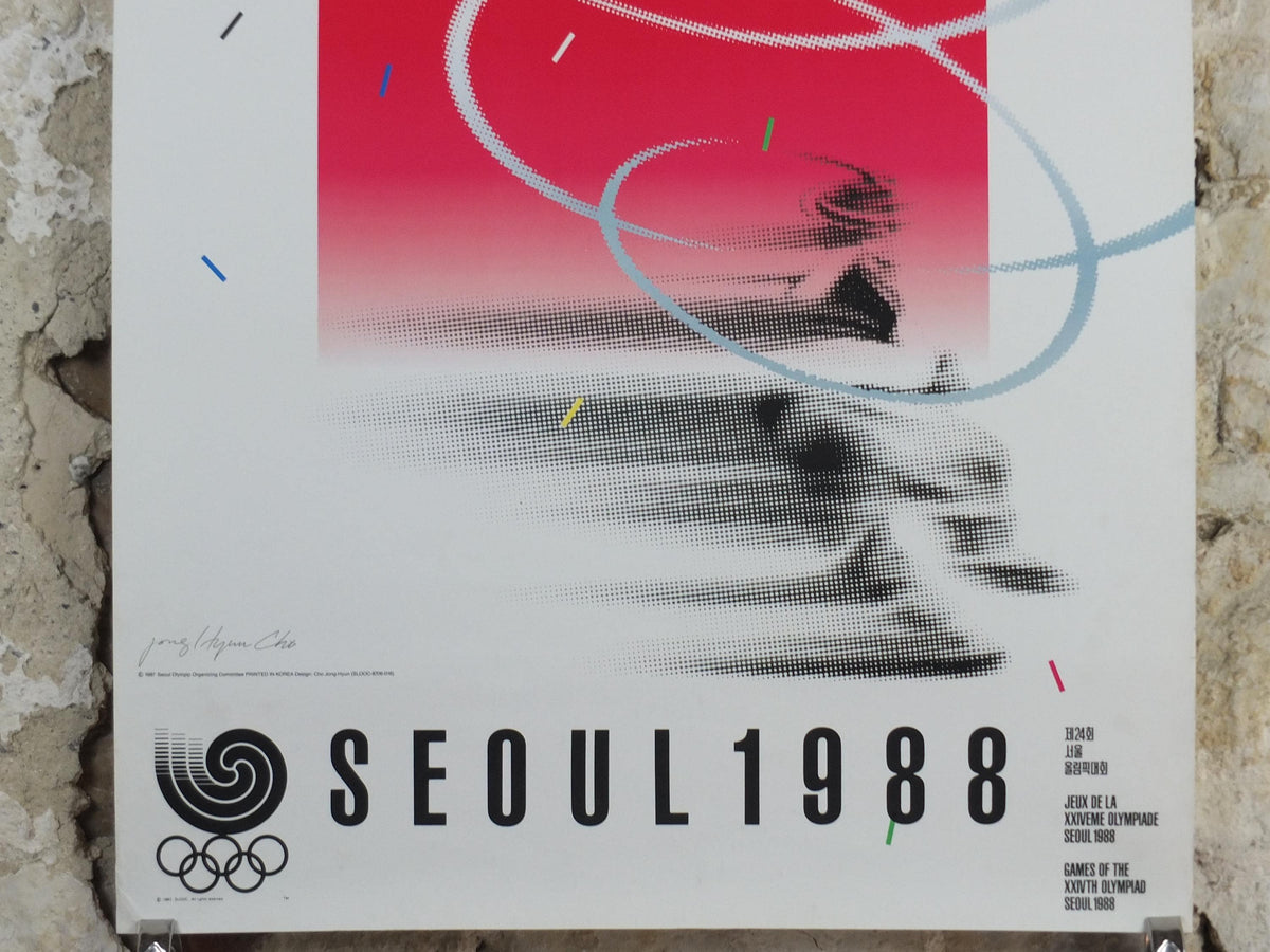 1988 Seoul Olympics Poster, by Jong Hyun Cho, Olympic Rings, XXIV Olympiad, colourful sport wall art decor