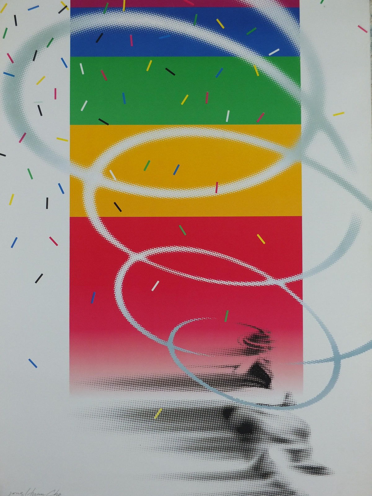 1988 Seoul Olympics Poster, by Jong Hyun Cho, Olympic Rings, XXIV Olympiad, colourful sport wall art decor