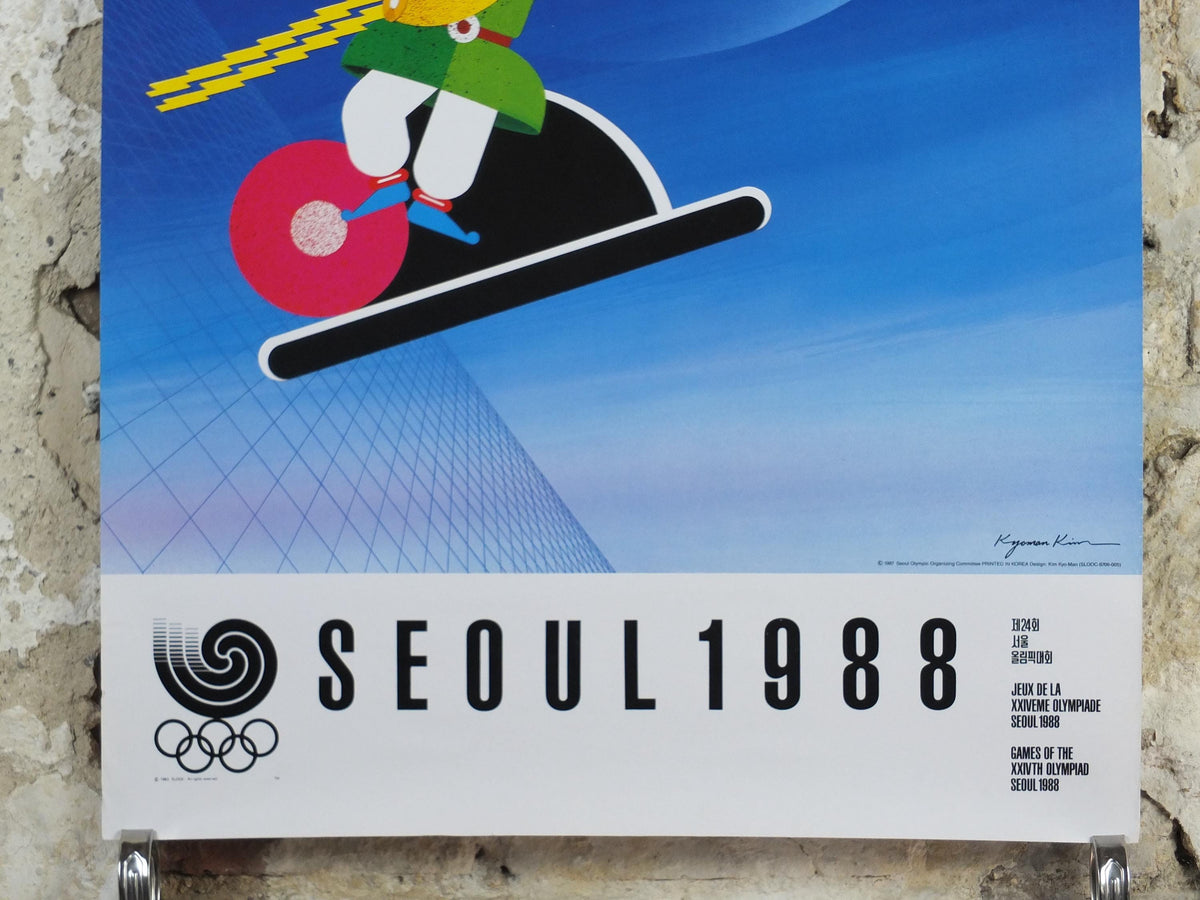 1988 Seoul Olympics Poster, by Kyoman Kim, Korean Fans, XXIV Olympiad, colourful sport wall art decor
