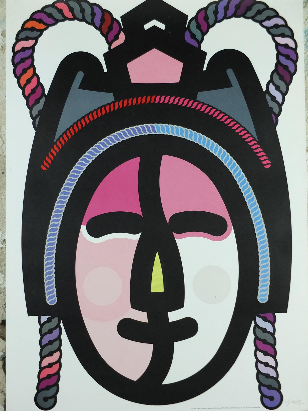 1988 Seoul Olympics Poster, by Ha Jae-Oh, Korean Mask, XXIV Olympiad, colourful sport wall art decor