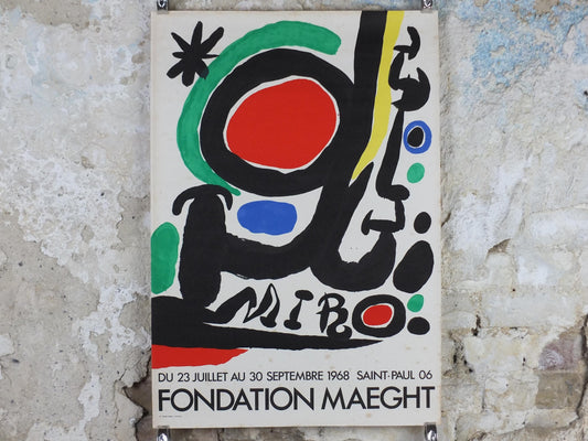 1978 Joan Miro Poster, from Galerie Maeght, Paris, Surrealism, Fauvism, expressionism, gallery exhibition wall art decor