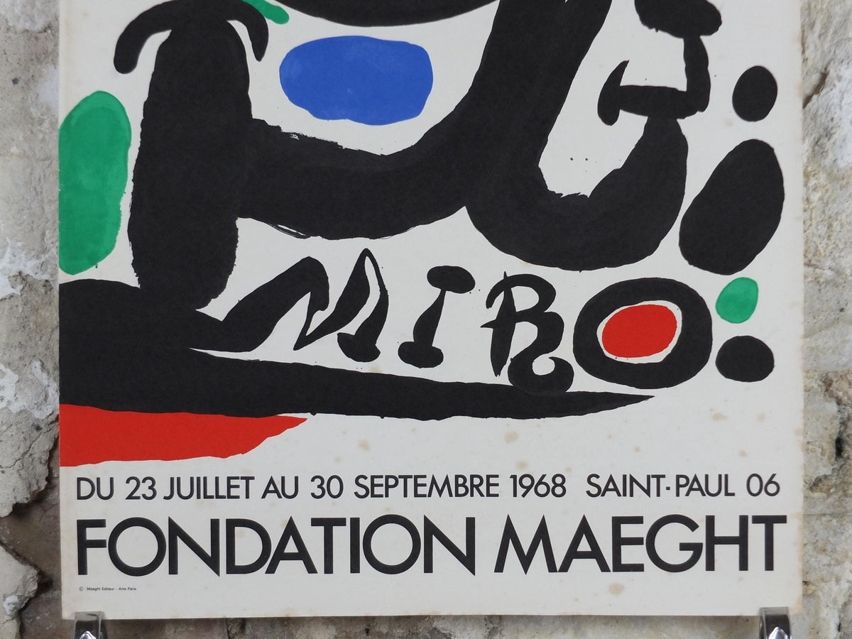 1978 Joan Miro Poster, from Galerie Maeght, Paris, Surrealism, Fauvism, expressionism, gallery exhibition wall art decor