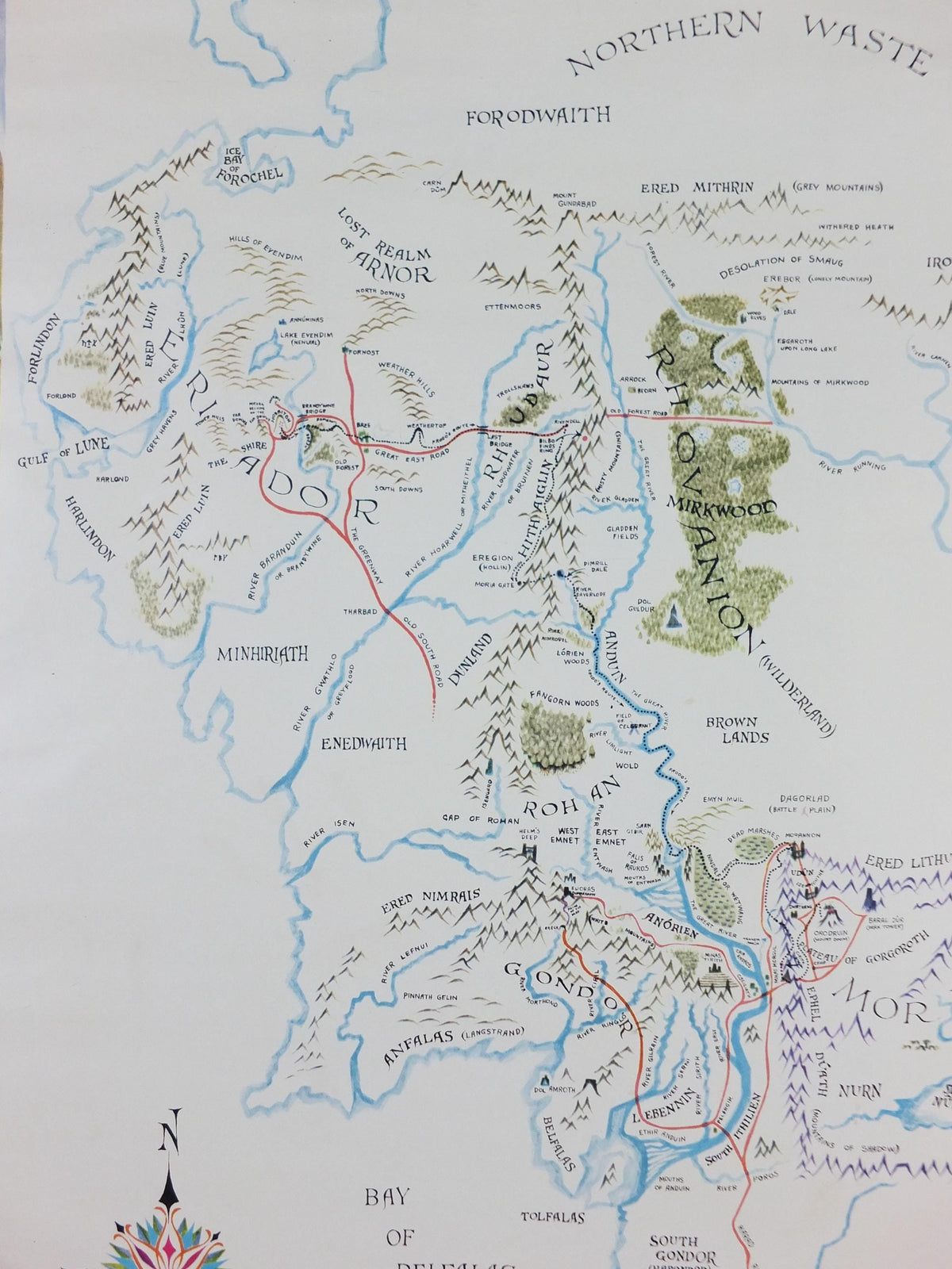 1969 Middle Earth Map Poster, by Barbara Remington BRem, J.R.R. Tolkien, Lord of the Rings, Ballantine Books, wall art decor