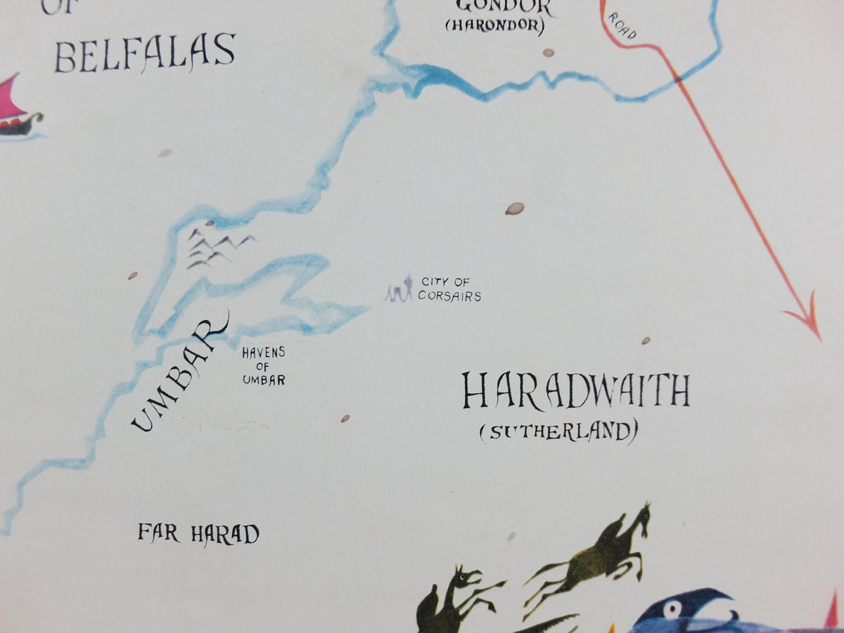 1969 Middle Earth Map Poster, by Barbara Remington BRem, J.R.R. Tolkien, Lord of the Rings, Ballantine Books, wall art decor