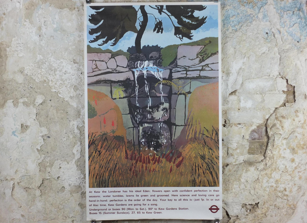 1971 Kew Gardens Poster, London Underground, Royal Botanic Gardens, London Eden, by Michael Carlo, The Tube, travel wall art decor