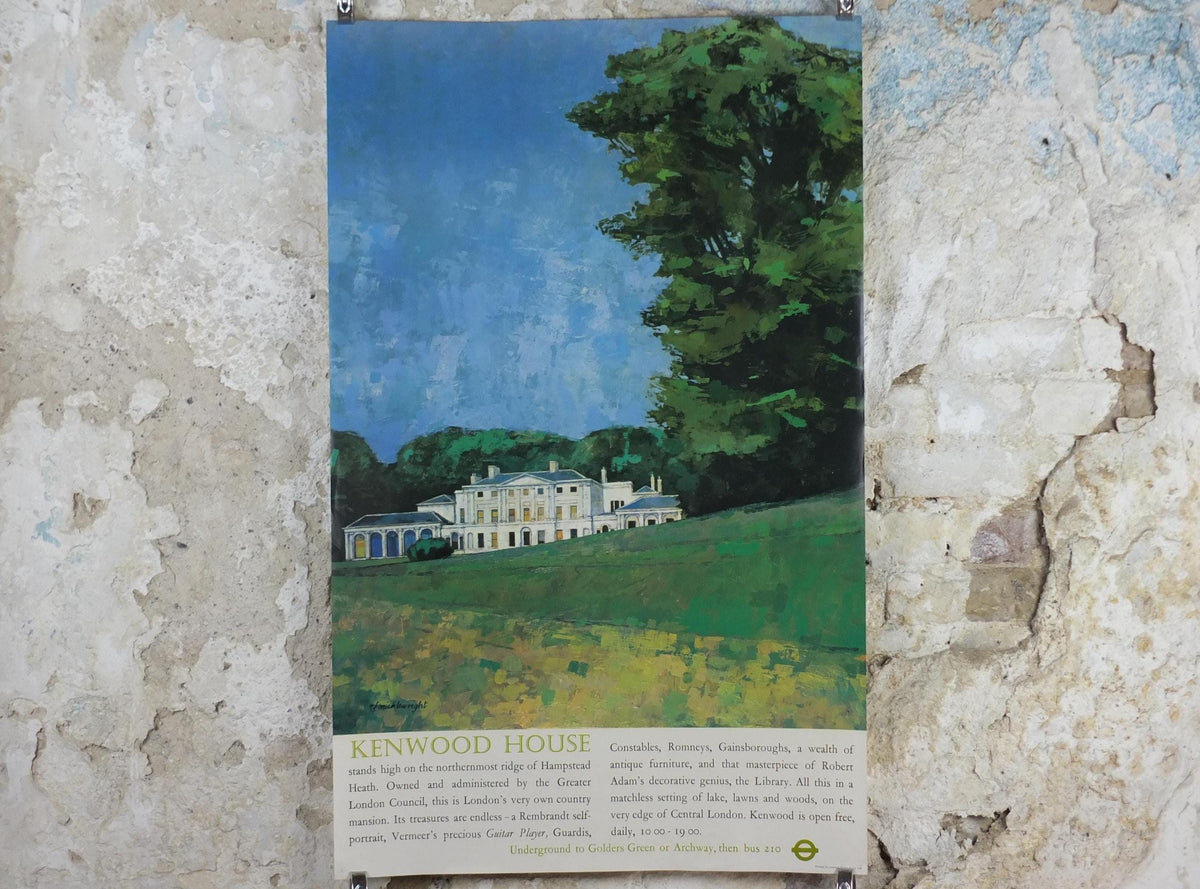 1975 Kenwood House Poster, London Underground, Hampstead Heath London, by Robert Flavell Micklewright, The Tube, travel wall art decor