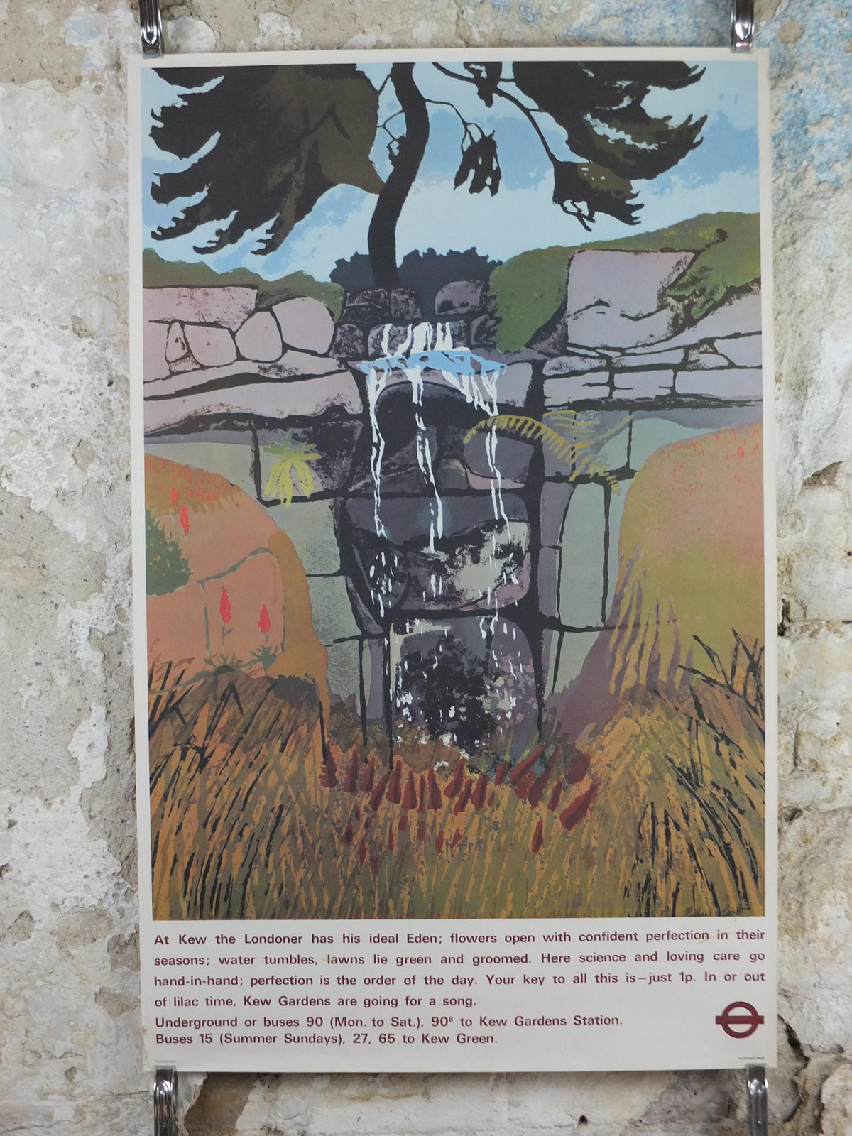 1971 Kew Gardens Poster, London Underground, Royal Botanic Gardens, London Eden, by Michael Carlo, The Tube, travel wall art decor