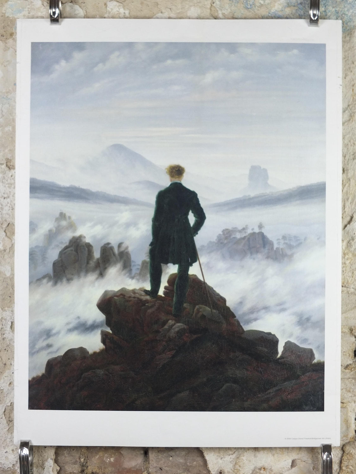 2006 Caspar David Friedrich Poster, Wanderer above the Sea of Fog, Romanticism, gallery exhibition, wall art decor