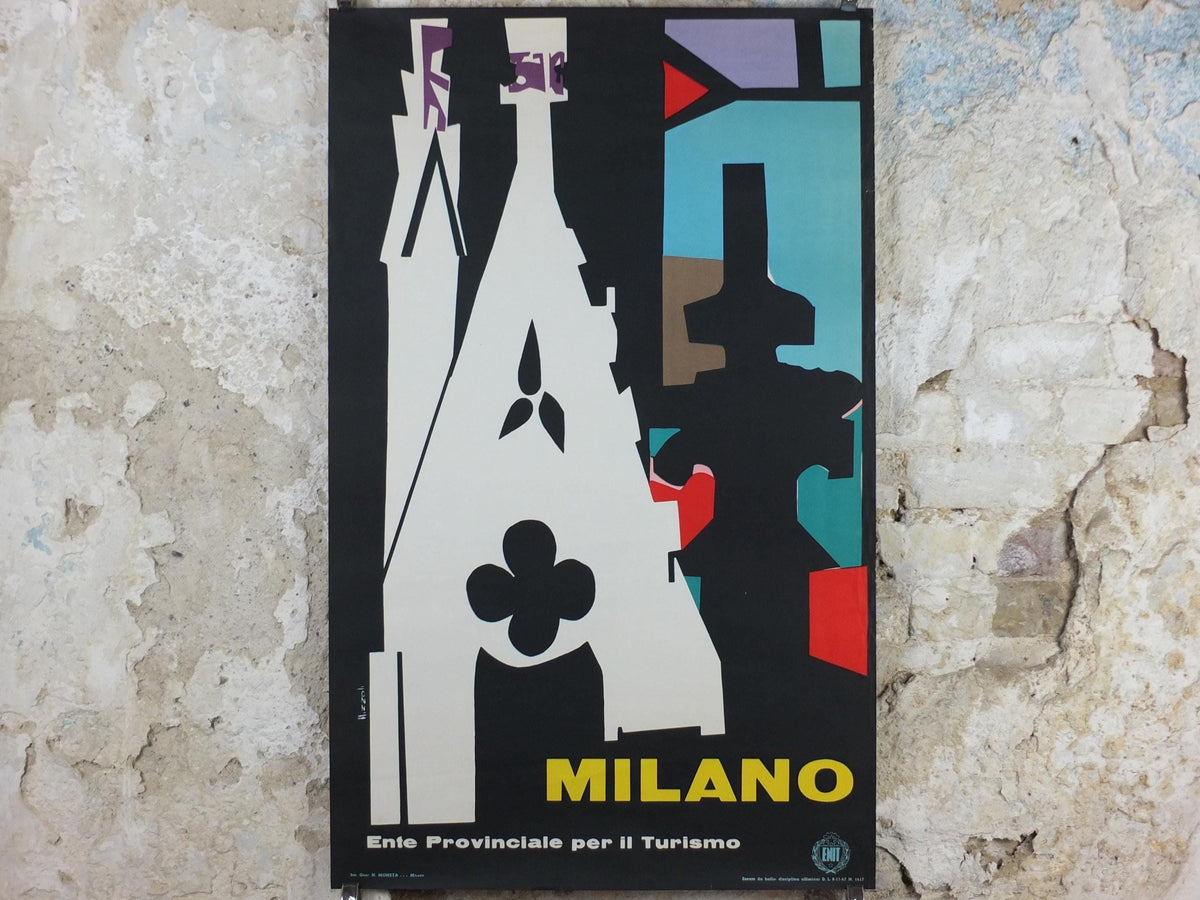 1956 Milan Travel Poster, by Marcello Nizzoli, Duomo, Milan Cathedral, Ente Provinciale per il Turismo, travel tourism, wall art decor