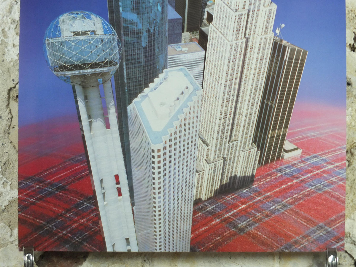 1970s USA Poster, British Caledonian Airways, Empire State Building New York, Reunion Tower Dallas, Tartan Aviation, travel wall art decor
