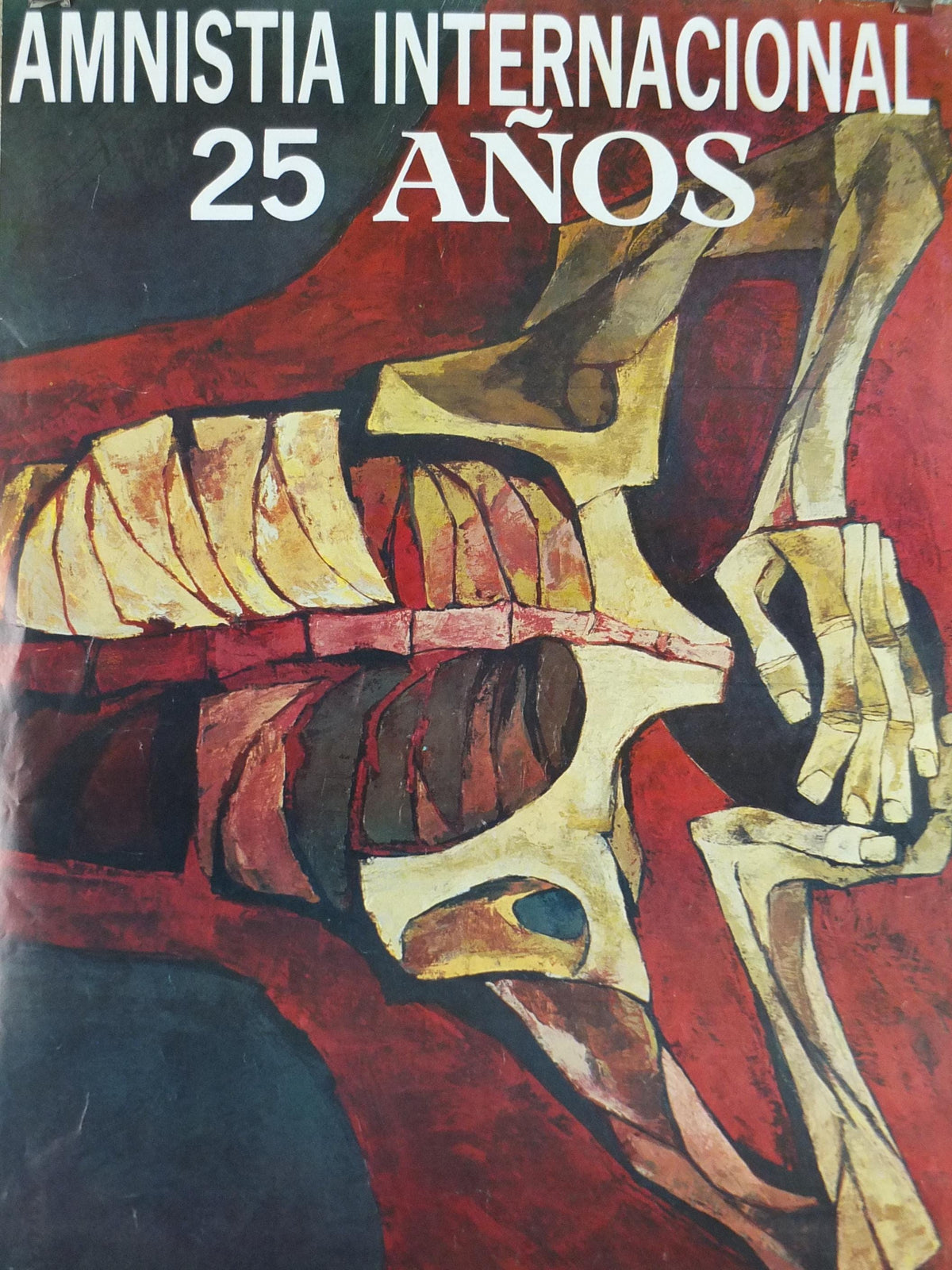 1986 Amnesty International Poster, by Oswaldo Guayasamín, 25th Anniversary, Human Rights, wall art decor