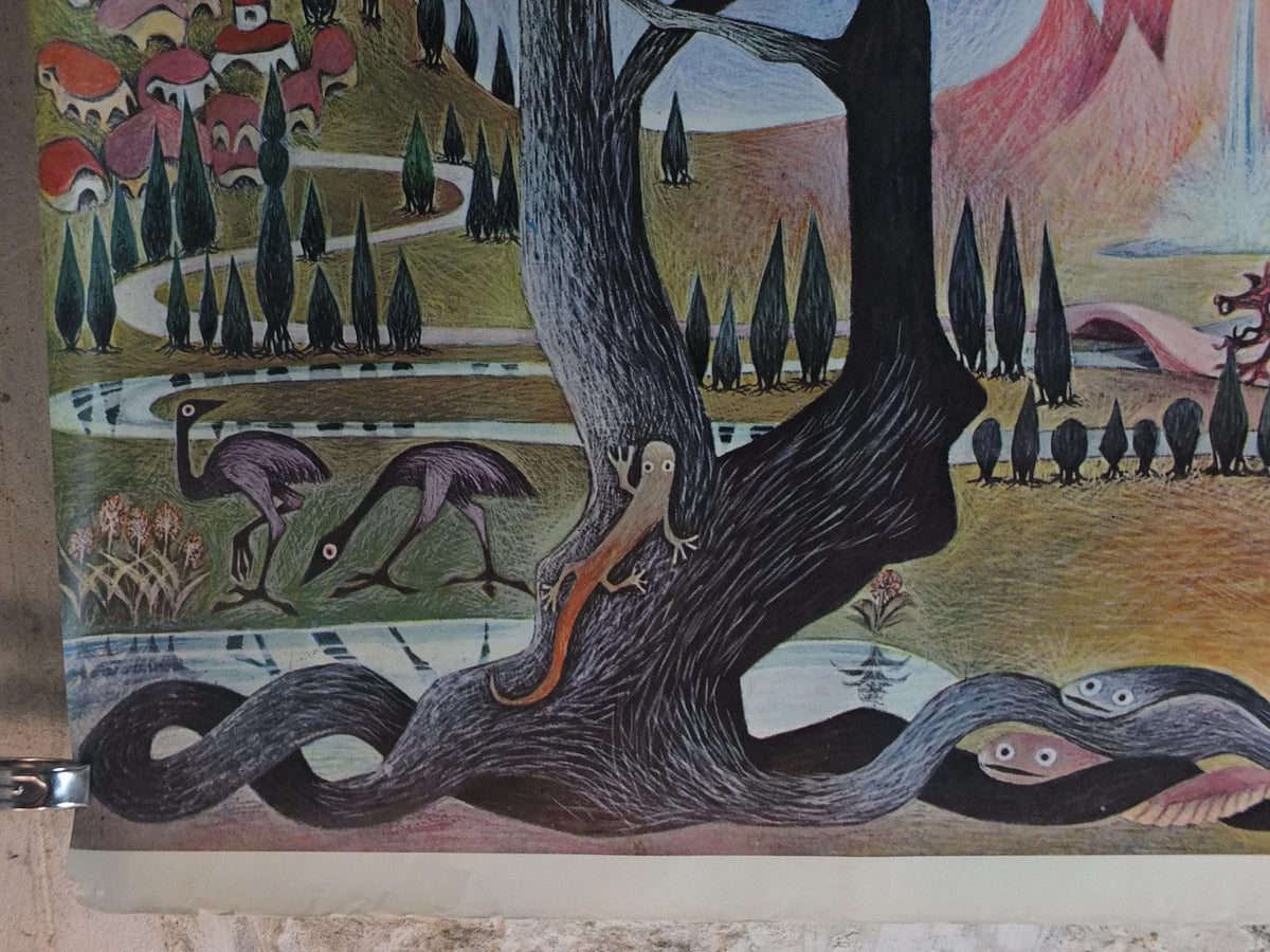 1969 Lord of the Rings Wilderness Poster, by Barbara Remington BRem, J.R.R. Tolkien, Middle Earth, Ballantine fantasy fiction wall art decor