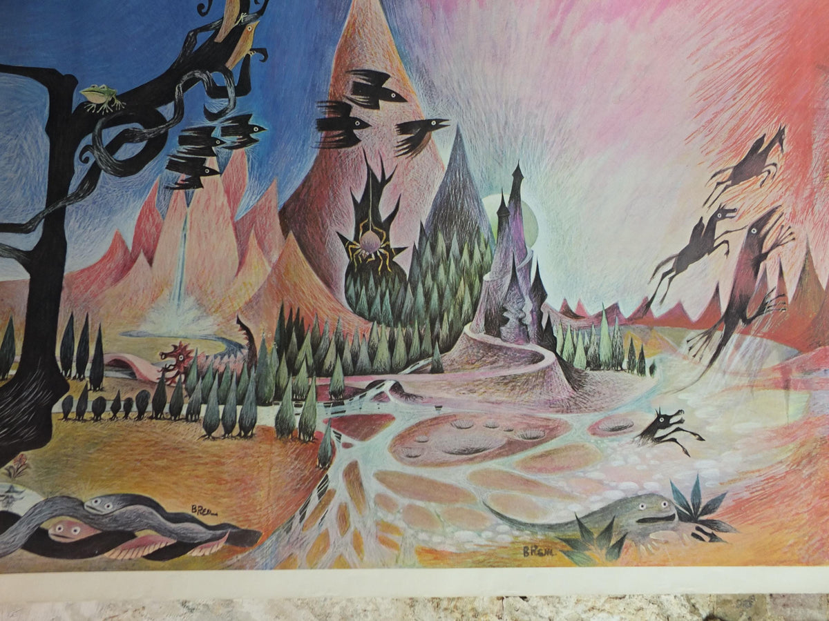 1969 Lord of the Rings Wilderness Poster, by Barbara Remington BRem, J.R.R. Tolkien, Middle Earth, Ballantine fantasy fiction wall art decor