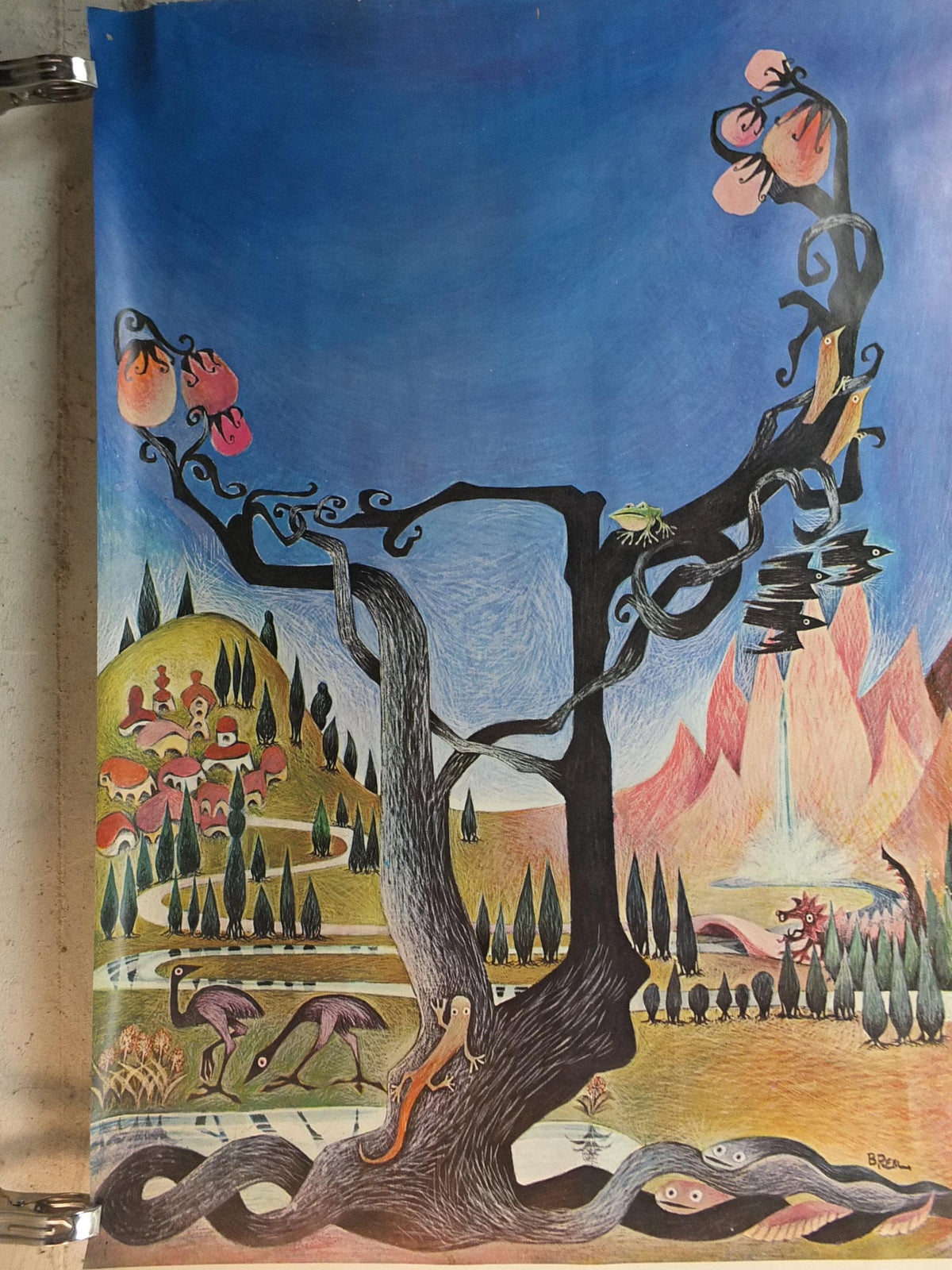 1969 Lord of the Rings Wilderness Poster, by Barbara Remington BRem, J.R.R. Tolkien, Middle Earth, Ballantine fantasy fiction wall art decor