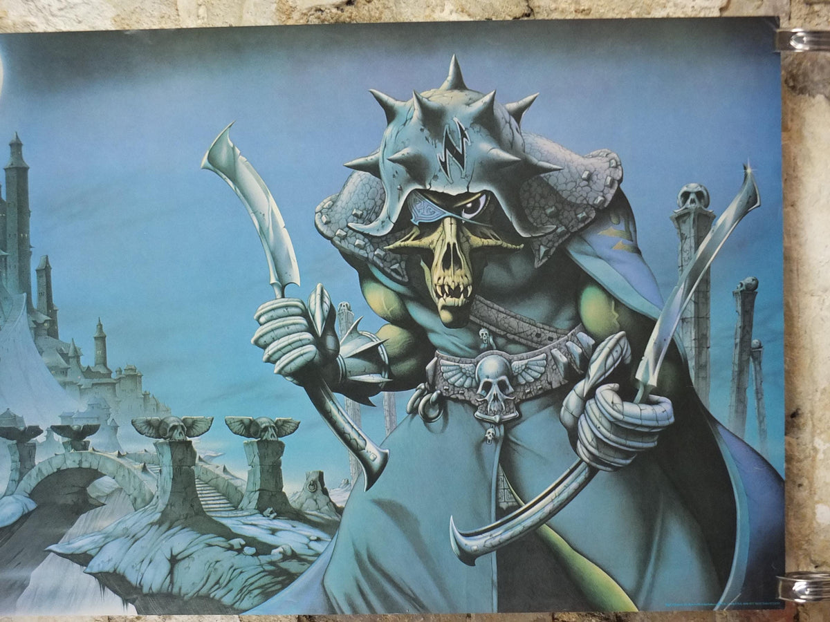 1979 Nazareth Poster, No Mean City, Friendly Fred by Rodney Matthews, epic adventure art, dinosaur, scifi wall art decor