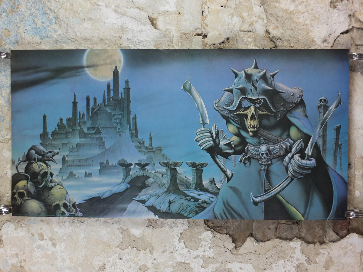1979 Nazareth Poster, No Mean City, Friendly Fred by Rodney Matthews, epic adventure art, dinosaur, scifi wall art decor
