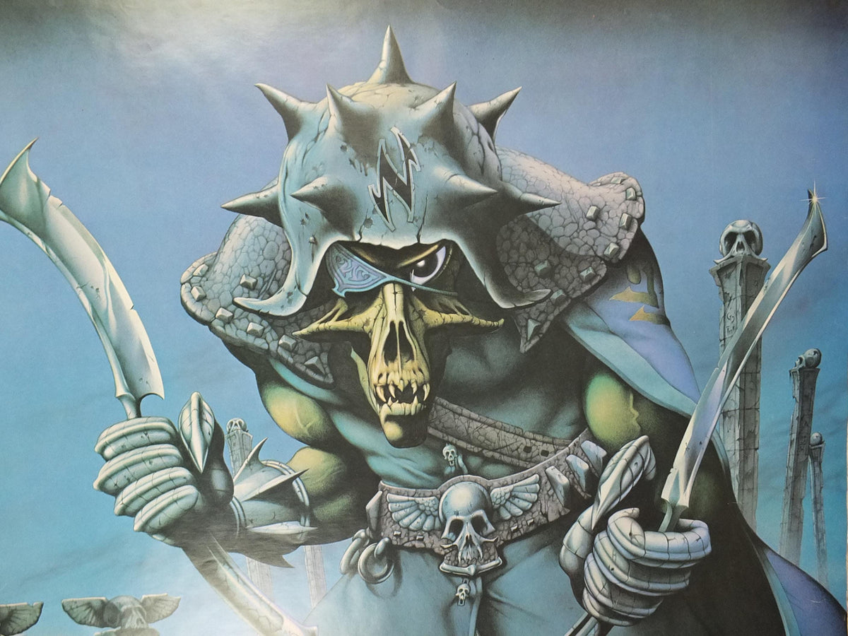 1979 Nazareth Poster, No Mean City, Friendly Fred by Rodney Matthews, epic adventure art, dinosaur, scifi wall art decor