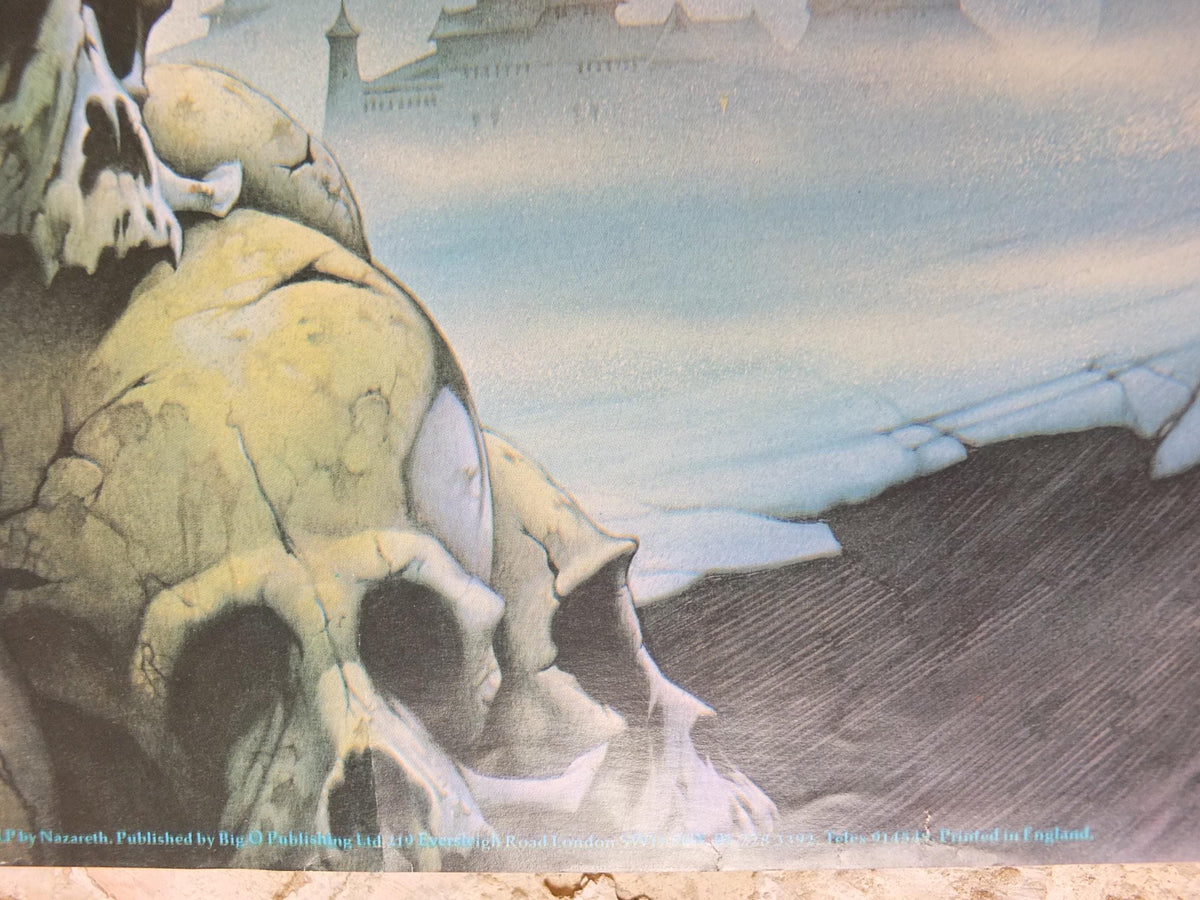 1979 Nazareth Poster, No Mean City, Friendly Fred by Rodney Matthews, epic adventure art, dinosaur, scifi wall art decor