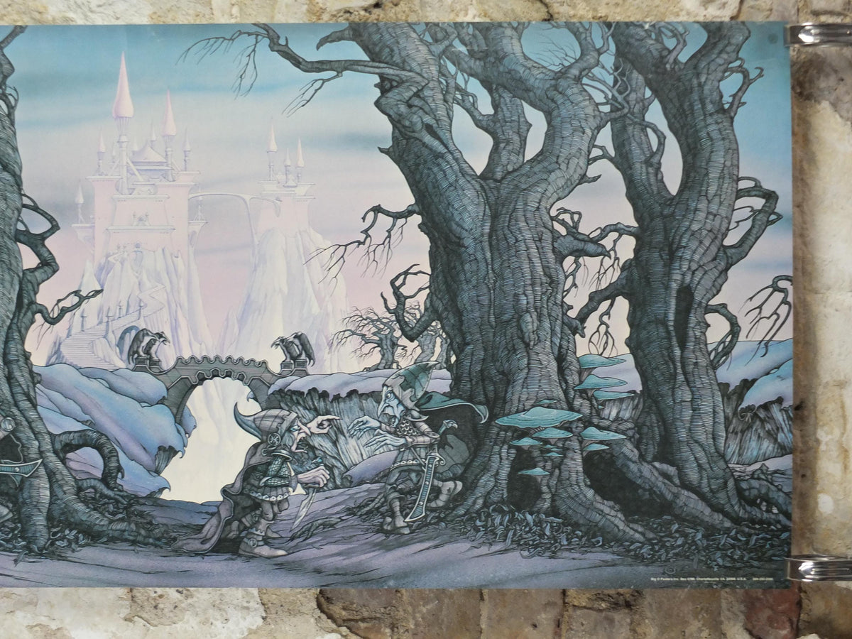 1977 Twelve Towers at Dawn Poster, GA37 squabbling goblins by Rodney Matthews, Big O Posters, fantasy wall art decor