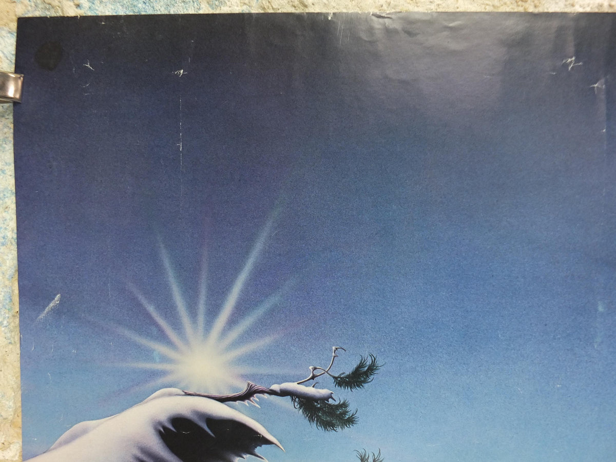 1982 Magnum Poster, Mirador by Rodney Matthews, epic adventure quest art, fantasy stag in an Ice Castle setting, scifi wall art decor
