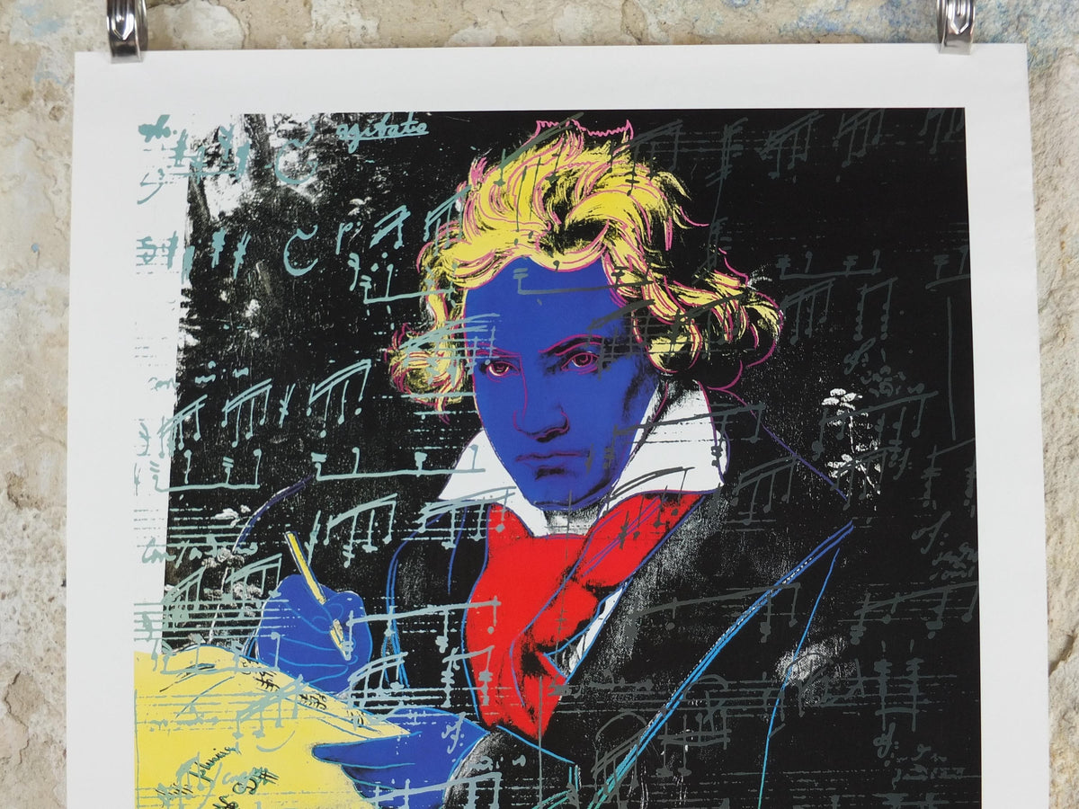 1989 Andy Warhol Poster, Ludwig van Beethoven, 40 Anniversary Federal Republic of Germany, pop art artist gallery exhibition, wall art decor
