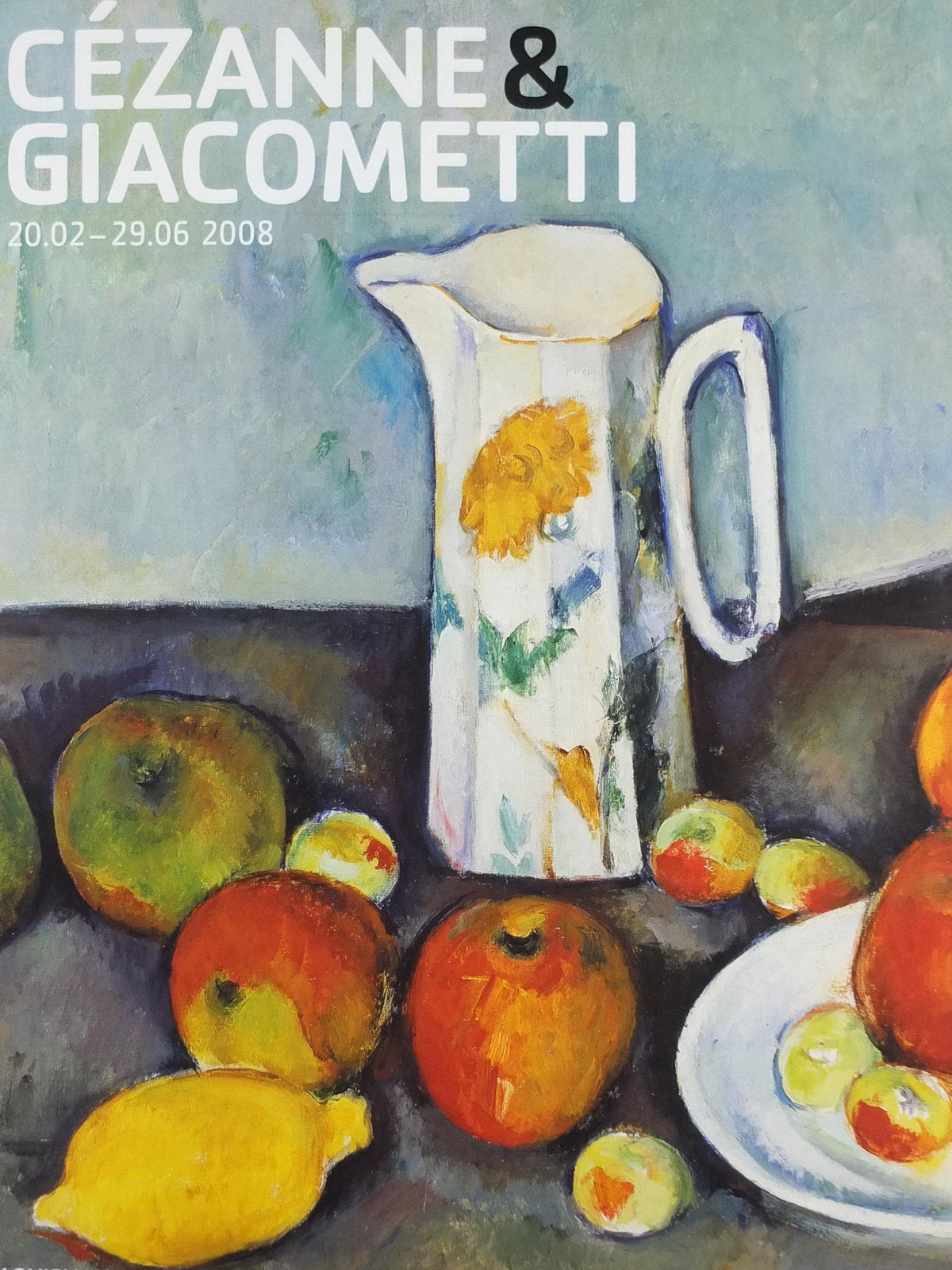 2008 Paul Cezanne Poster, Milk jug and fruit on a table 1890, Impressionism, Post-Impressionism, Cubism, gallery exhibition, wall art decor