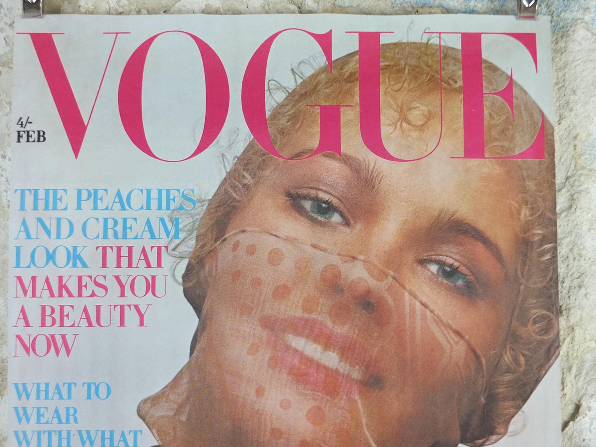1970 Vogue Magazine Cover Poster, Maudie James, February 1970, British Vogue, Guy Bourdin, fashion Advertising wall art decor
