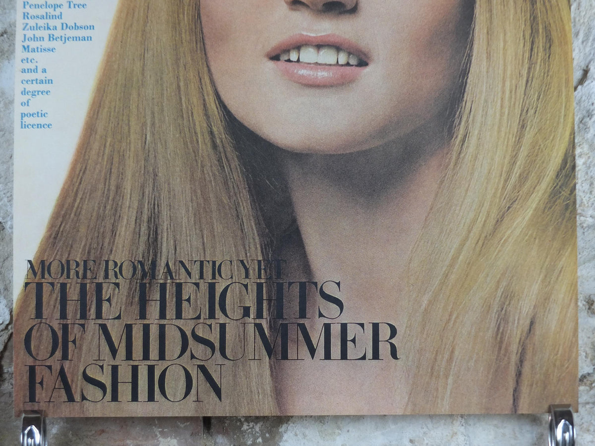 1969 Vogue Magazine Cover Poster, Ingrid Boulting, July 1969, British Vogue, David Bailey, fashion Advertising wall art decor