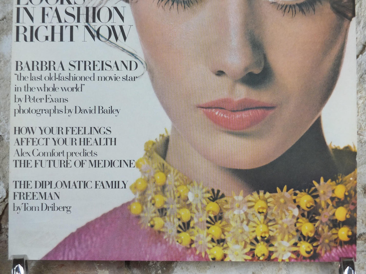 1968 Vogue Magazine Cover Poster, Moyra Swan, November 1968, British Vogue, David Bailey, fashion Advertising wall art decor