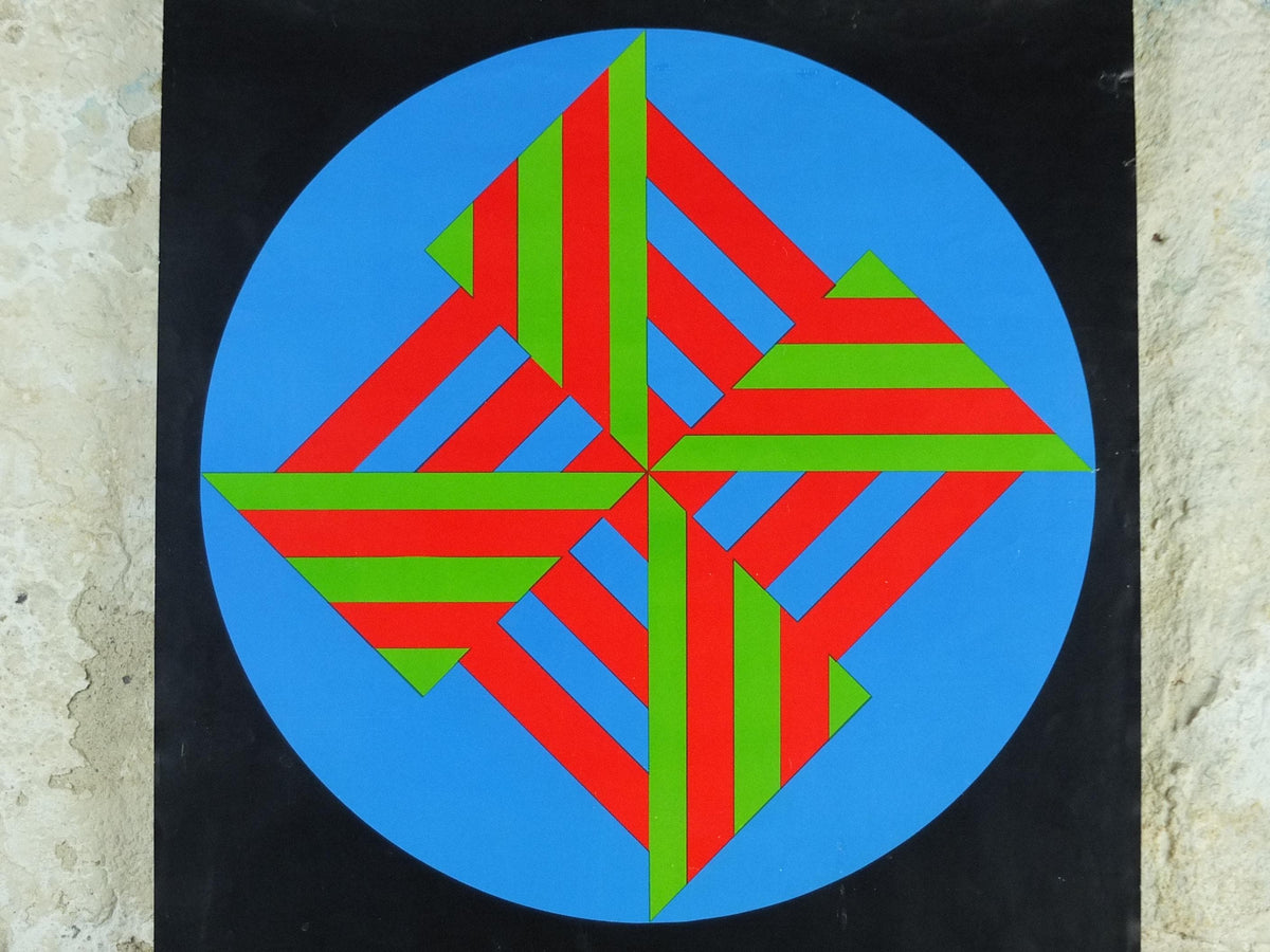 1972 Charlottenburg Grønningen Poster, Gronnigen, Copenhagen, Denmark, Modernism spiral, gallery exhibition wall art decor
