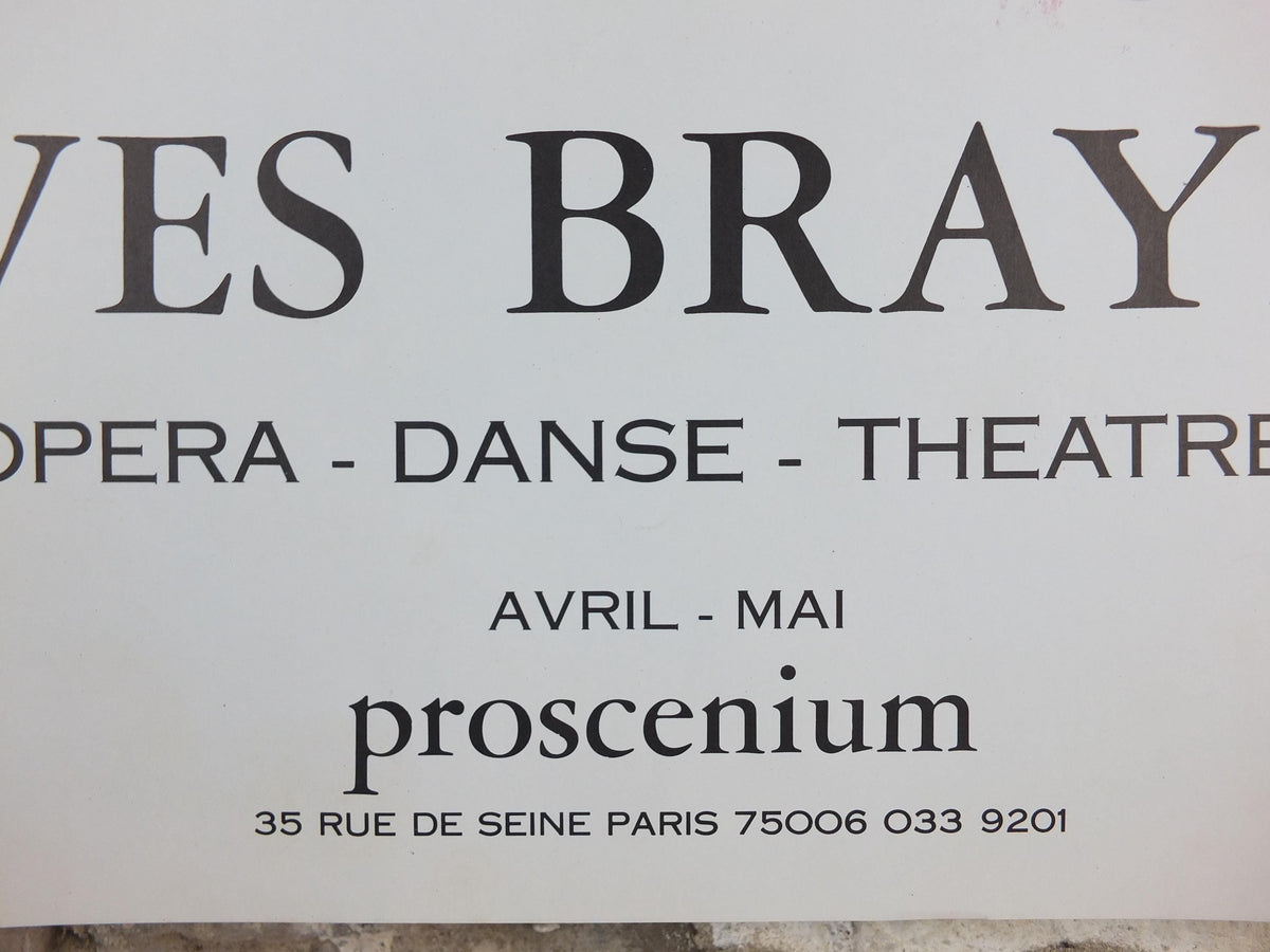 1975 Yves Brayer Poster, flamenco dancing, dancers Teresina and Roland Petit, Procenium, Paris, ballet gallery exhibition, wall art decor