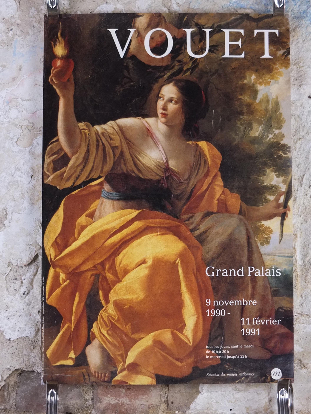 1990 Simon Vouet Poster, Heavenly Charity, La Charite Celeste, Grand Palais, French baroque, artist gallery exhibition wall art decor